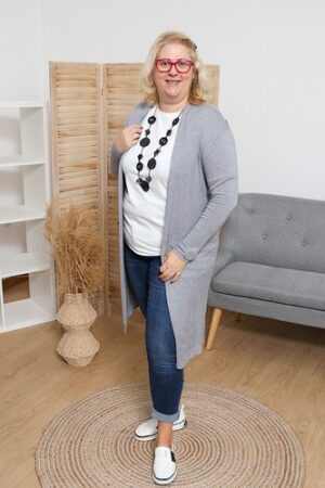 Vékony zsebes hosszú fazonú kardigán (XL-es méretre ajánljuk)